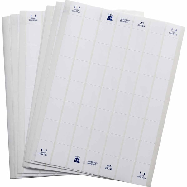 LaserTab Polyamide Coated Nylon Cloth Lbls 1.437 in H x 1 in W White 60/PK
